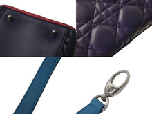 Load image into Gallery viewer, Christian Dior クリスチャンディオール ハンドバッグ 2WAY レディディオール トリコロール ラムスキン M0550PTRI 美品 中古 60666
