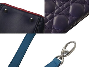 Christian Dior クリスチャンディオール ハンドバッグ 2WAY レディディオール トリコロール ラムスキン M0550PTRI 美品 中古 4c060119