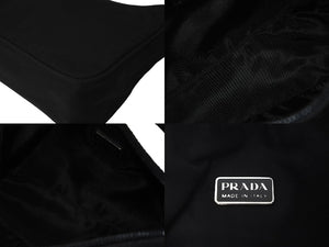 PRADA プラダ ハンドバッグ ホーボー MV515 トライアングルロゴ ブラック ナイロン シルバー金具 良品 中古 60679 