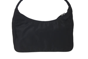 PRADA プラダ ハンドバッグ ホーボー MV515 トライアングルロゴ ブラック ナイロン シルバー金具 良品 中古 60679 