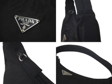 画像をギャラリービューアに読み込む, PRADA プラダ ハンドバッグ ホーボー MV515 トライアングルロゴ ブラック ナイロン シルバー金具 良品 中古 60679 