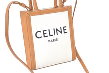 Load image into Gallery viewer, 極美品 CELINE セリーヌ 2WAYショルダーバッグ ミニバーティカルカバ コットンキャンバス レザー ベージュ 美品 中古 60684