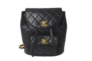 CHANEL シャネル リュック デイパック マトラッセ ラムスキン ココマーク 3番台 1995年 ブラック ゴールド金具 美品 中古 60692