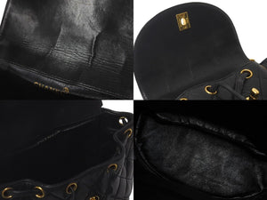 CHANEL シャネル リュック デイパック マトラッセ ラムスキン ココマーク 3番台 1995年 ブラック ゴールド金具 美品 中古 60692