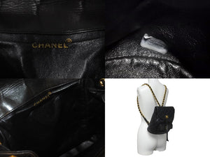 CHANEL シャネル リュック デイパック マトラッセ ラムスキン ココマーク 3番台 1995年 ブラック ゴールド金具 美品 中古 60692