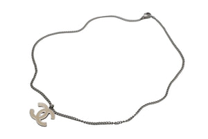 CHANEL シャネル ネックレス チョーカー アクセサリー ココマーク 04P刻印 アイボリー シルバー 7g 美品 中古 60694