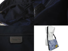 Load image into Gallery viewer, Christian Dior クリスチャンディオール ショルダーバッグ デニムプリント キャンバス レザー MU0061 シルバー金具 美品 中古 60695