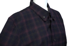 画像をギャラリービューアに読み込む, MARC JACOBS マークジェイコブス 長袖シャツ ネルシャツ チェック柄 ウール ポリウレタン ブラック レッド 46 美品 中古 60707