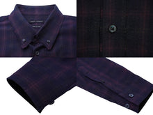 画像をギャラリービューアに読み込む, MARC JACOBS マークジェイコブス 長袖シャツ ネルシャツ チェック柄 ウール ポリウレタン ブラック レッド 46 美品 中古 60707