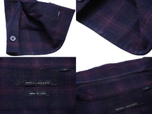 画像をギャラリービューアに読み込む, MARC JACOBS マークジェイコブス 長袖シャツ ネルシャツ チェック柄 ウール ポリウレタン ブラック レッド 46 美品 中古 60707