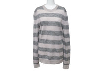 画像をギャラリービューアに読み込む, MARC JACOBS マークジェイコブス ニット セーター ボーダー モヘア ナイロン ウール ピンク グレー サイズS 美品 中古 60710