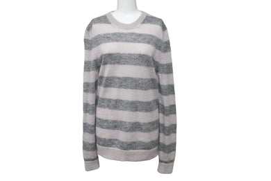 MARC JACOBS マークジェイコブス ニット セーター ボーダー モヘア ナイロン ウール ピンク グレー サイズS 美品 中古 60710