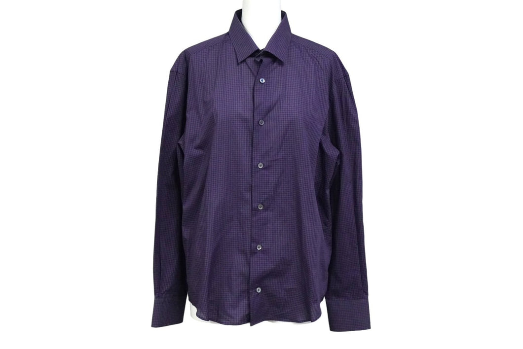 LANVIN ランバン 長袖シャツ チェック柄 マルチカラー ブルー ブラック レッド コットン サイズ39 美品 中古 60711