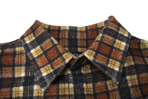 極美品 Givenchy ジバンシー 長袖シャツ ウールレザー切り返しシャツ 11F 6012 142 ブラウン ブラック 中古 60721 