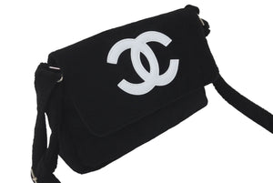極美品 CHANEL シャネル ショルダーバッグ ココマーク パイル ブラック シルバー金具 中古 60760
