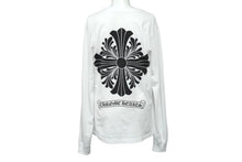 Load image into Gallery viewer, 極美品 CHROME HEARTS クロムハーツ 長袖Ｔシャツ 2212-304-0156 スクロールラベル フローラルクロス ホワイト S 中古 60772