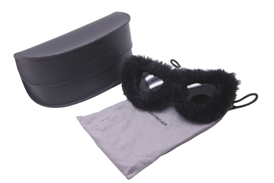 BALENCIAGA バレンシアガ サングラス 21AW コレクションピース ファーサングラス BBロゴ ブラック 美品 中古 60776