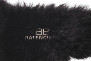 BALENCIAGA バレンシアガ サングラス 21AW コレクションピース ファーサングラス BBロゴ ブラック 美品 中古 60776