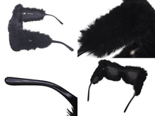 Load image into Gallery viewer, BALENCIAGA バレンシアガ サングラス 21AW コレクションピース ファーサングラス BBロゴ ブラック 美品 中古 60776