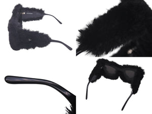 BALENCIAGA バレンシアガ サングラス 21AW コレクションピース ファーサングラス BBロゴ ブラック 美品 中古 60776