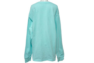 A BATHING APE アベイシングエイプ BABY MILO 長袖Ｔシャツ サイズXL ブルー コットン 002LTI301001M 美品 中古 60777