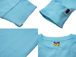 A BATHING APE アベイシングエイプ BABY MILO 長袖Ｔシャツ サイズXL ブルー コットン 002LTI301001M 美品 中古 60777