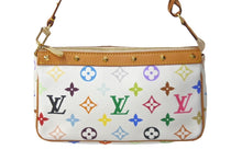 Load image into Gallery viewer, 新品同様 LOUIS VUITTON ルイヴィトン 村上隆 ホワイト ポシェットアクセソワール マルチカラー M92649 中古 60782