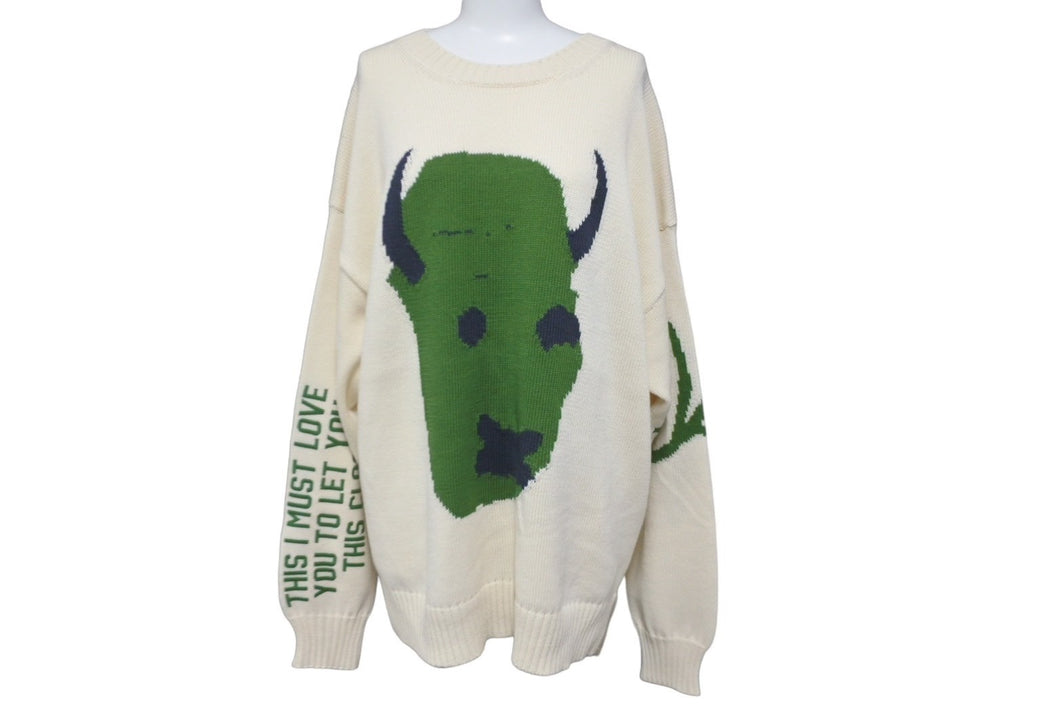 極美品 Dior x Cactus Jack ディオール カクタスジャック セーター TRAVIS SCOTT サイズL アイボリー 283M661AT314 中古 60792