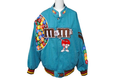 JH Design ジェイエイチデザイン M&M'sレーシングジャケット ワッペン Lサイズ ブルー 美品 中古 60794