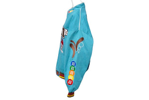 JH Design ジェイエイチデザイン M&M'sレーシングジャケット ワッペン Lサイズ ブルー 美品 中古 60794
