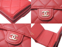 Load image into Gallery viewer, CHANEL シャネル マトラッセ クラシック スモール フラップ ウォレット 三つ折り財布 レッド ココマーク 良品 中古 60807