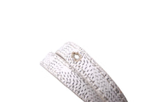 画像をギャラリービューアに読み込む, GOYARD ゴヤール ブレスレット PVC レザー ヘリンボーン柄 44.5cm ホワイト シルバー金具 良品 中古 60816