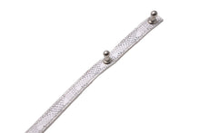 画像をギャラリービューアに読み込む, GOYARD ゴヤール ブレスレット PVC レザー ヘリンボーン柄 44.5cm ホワイト シルバー金具 良品 中古 60816