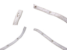 画像をギャラリービューアに読み込む, GOYARD ゴヤール ブレスレット PVC レザー ヘリンボーン柄 44.5cm ホワイト シルバー金具 良品 中古 60816