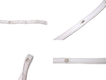 画像をギャラリービューアに読み込む, GOYARD ゴヤール ブレスレット PVC レザー ヘリンボーン柄 44.5cm ホワイト シルバー金具 良品 中古 60816