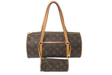 LOUIS VUITTON ルイ ヴィトン ハンドバッグ パピヨン30 筒型 ポーチ付き モノグラムキャンバス M51385 ブラウン 美品 中古 60819