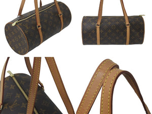 LOUIS VUITTON ルイ ヴィトン ハンドバッグ パピヨン30 筒型 ポーチ付き モノグラムキャンバス M51385 ブラウン 美品 中古 60819