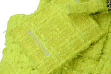 Load image into Gallery viewer, 極美品 BALENCIAGA バレンシアガ ビストロ XXS バスケットバッグ ハンドバッグ ツイード ネオンイエロー 678028 中古 60835