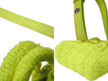 Load image into Gallery viewer, 極美品 BALENCIAGA バレンシアガ ビストロ XXS バスケットバッグ ハンドバッグ ツイード ネオンイエロー 678028 中古 60835