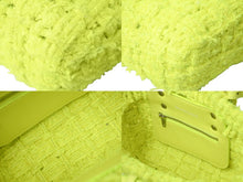 Load image into Gallery viewer, 極美品 BALENCIAGA バレンシアガ ビストロ XXS バスケットバッグ ハンドバッグ ツイード ネオンイエロー 678028 中古 60835