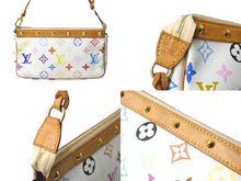 画像をギャラリービューアに読み込む, LOUIS VUITTON ルイヴィトン 村上隆 ホワイト ポシェットアクセソワール マルチカラー M92649 美品 中古 60837