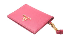 Load image into Gallery viewer, PRADA プラダ 二つ折りパスケース サフィアーノ IMC006 ピンク ゴールド金具 良品 中古 60842