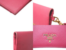 Load image into Gallery viewer, PRADA プラダ 二つ折りパスケース サフィアーノ IMC006 ピンク ゴールド金具 良品 中古 60842