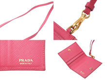 Load image into Gallery viewer, PRADA プラダ 二つ折りパスケース サフィアーノ IMC006 ピンク ゴールド金具 良品 中古 60842