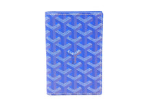 Load image into Gallery viewer, 新品同様 GOYARD ゴヤール パスポートケース グルネル GRENELPMLTY10CL10X ヘリンボーン柄 ブルー ホワイト 中古 60879
