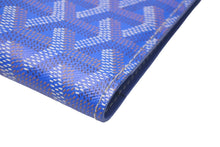Load image into Gallery viewer, 新品同様 GOYARD ゴヤール パスポートケース グルネル GRENELPMLTY10CL10X ヘリンボーン柄 ブルー ホワイト 中古 60879