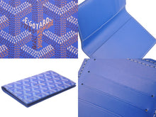 Load image into Gallery viewer, 新品同様 GOYARD ゴヤール パスポートケース グルネル GRENELPMLTY10CL10X ヘリンボーン柄 ブルー ホワイト 中古 60879