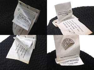 CHROME HEARTS クロムハーツ ニットキャップ ブラック コットン レザー シルバー925 ONE SIZE 2238-304-5500 美品 中古 60882