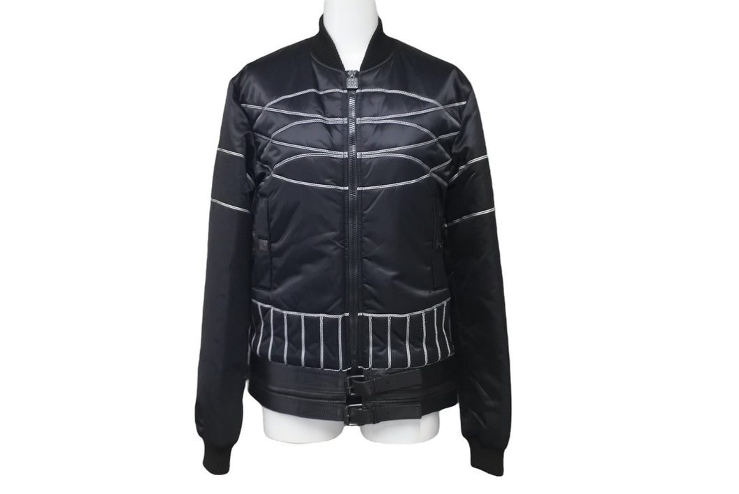 CHANEL シャネル ナイロンジャケット スポーツライン P29238V19623 ネイビー グレー ブラック金具 サイズ36 美品 中古 60888
