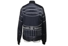 Load image into Gallery viewer, CHANEL シャネル ナイロンジャケット スポーツライン P29238V19623 ネイビー グレー ブラック金具 サイズ36 美品 中古 60888